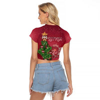 Latvia Christmas Raglan Cropped T Shirt Xmas Tree Latvija - Wonder Print Shop