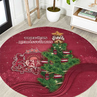 Latvia Christmas Round Carpet Xmas Tree Latvija - Wonder Print Shop