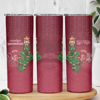 Latvia Christmas Skinny Tumbler Xmas Tree Latvija - Wonder Print Shop