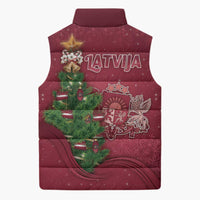 Latvia Christmas Sleeveless Puffer Jacket Xmas Tree Latvija - Wonder Print Shop