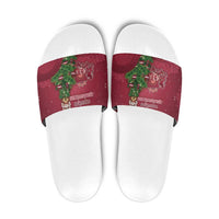 Latvia Christmas Slide Sandals Xmas Tree Latvija - Wonder Print Shop