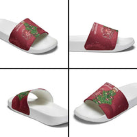 Latvia Christmas Slide Sandals Xmas Tree Latvija - Wonder Print Shop