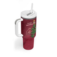 Latvia Christmas Tumbler With Handle Xmas Tree Latvija - Wonder Print Shop