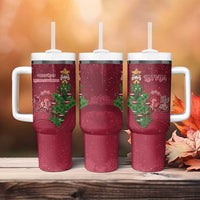 Latvia Christmas Tumbler With Handle Xmas Tree Latvija - Wonder Print Shop