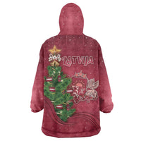Latvia Christmas Wearable Blanket Hoodie Xmas Tree Latvija - Wonder Print Shop