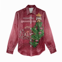 Latvia Christmas Women Casual Shirt Xmas Tree Latvija - Wonder Print Shop
