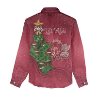 Latvia Christmas Women Casual Shirt Xmas Tree Latvija - Wonder Print Shop
