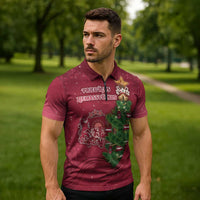 Latvia Christmas Zipper Polo Shirt Xmas Tree Latvija - Wonder Print Shop