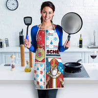 Luxembourg Christmas Apron Kleeschen With Xmas Patterns - Wonder Print Shop