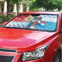 Luxembourg Christmas Auto Sun Shade Kleeschen With Xmas Patterns - Wonder Print Shop
