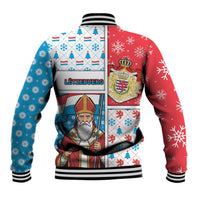 Luxembourg Christmas Baseball Jacket Kleeschen With Xmas Patterns - Wonder Print Shop