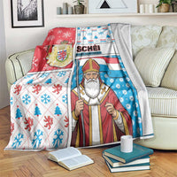 Luxembourg Christmas Blanket Kleeschen With Xmas Patterns - Wonder Print Shop