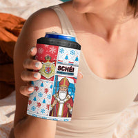 Luxembourg Christmas 4 in 1 Can Cooler Tumbler Kleeschen With Xmas Patterns - Wonder Print Shop