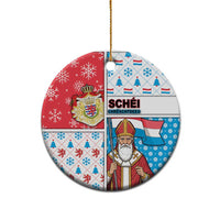 Luxembourg Christmas Ceramic Ornament Kleeschen With Xmas Patterns - Wonder Print Shop