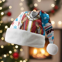 Luxembourg Christmas Santa Hat Kleeschen With Xmas Patterns - Wonder Print Shop