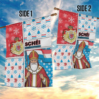 Luxembourg Christmas Garden Flag Kleeschen With Xmas Patterns - Wonder Print Shop