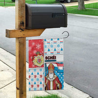 Luxembourg Christmas Garden Flag Kleeschen With Xmas Patterns - Wonder Print Shop