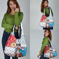 Luxembourg Christmas Grocery Bag Kleeschen With Xmas Patterns - Wonder Print Shop