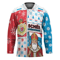 Luxembourg Christmas Hockey Jersey Kleeschen With Xmas Patterns - Wonder Print Shop
