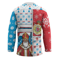 Luxembourg Christmas Hockey Jersey Kleeschen With Xmas Patterns - Wonder Print Shop