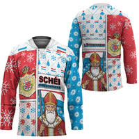 Luxembourg Christmas Hockey Jersey Kleeschen With Xmas Patterns - Wonder Print Shop