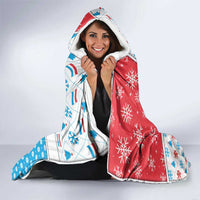 Luxembourg Christmas Hooded Blanket Kleeschen With Xmas Patterns - Wonder Print Shop