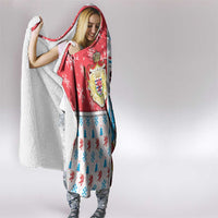 Luxembourg Christmas Hooded Blanket Kleeschen With Xmas Patterns - Wonder Print Shop