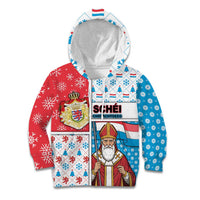 Luxembourg Christmas Kid Hoodie Kleeschen With Xmas Patterns - Wonder Print Shop