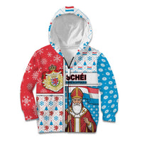Luxembourg Christmas Kid Hoodie Kleeschen With Xmas Patterns - Wonder Print Shop