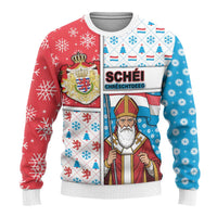 Luxembourg Christmas Ugly Christmas Sweater Kleeschen With Xmas Patterns - Wonder Print Shop