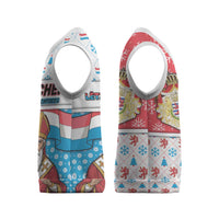 Luxembourg Christmas Knitted V-Neck Vest Kleeschen With Xmas Patterns - Wonder Print Shop