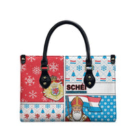 Luxembourg Christmas Leather Bag Kleeschen With Xmas Patterns - Wonder Print Shop
