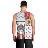 Luxembourg Christmas Men Tank Top Kleeschen With Xmas Patterns - Wonder Print Shop