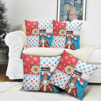 Luxembourg Christmas Pillow Cover Kleeschen With Xmas Patterns - Wonder Print Shop