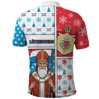 Luxembourg Christmas Polo Shirt Kleeschen With Xmas Patterns - Wonder Print Shop