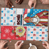 Luxembourg Christmas Puzzle Kleeschen With Xmas Patterns - Wonder Print Shop