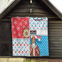 Luxembourg Christmas Quilt Kleeschen With Xmas Patterns - Wonder Print Shop