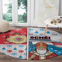 Luxembourg Christmas Round Carpet Kleeschen With Xmas Patterns - Wonder Print Shop