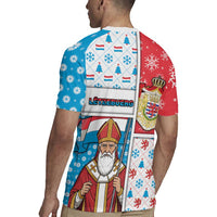 Luxembourg Christmas Rugby Jersey Kleeschen With Xmas Patterns - Wonder Print Shop