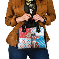 Luxembourg Christmas Shoulder Handbag Kleeschen With Xmas Patterns - Wonder Print Shop