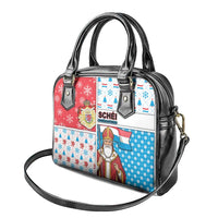 Luxembourg Christmas Shoulder Handbag Kleeschen With Xmas Patterns - Wonder Print Shop