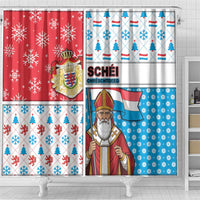 Luxembourg Christmas Shower Curtain Kleeschen With Xmas Patterns - Wonder Print Shop