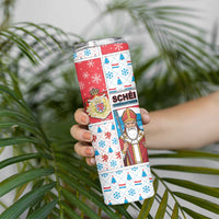 Luxembourg Christmas Skinny Tumbler Kleeschen With Xmas Patterns - Wonder Print Shop