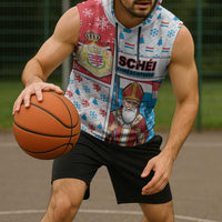 Luxembourg Christmas Sleeveless Hoodie Kleeschen With Xmas Patterns - Wonder Print Shop