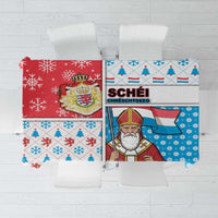 Luxembourg Christmas Tablecloth Kleeschen With Xmas Patterns - Wonder Print Shop