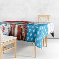 Luxembourg Christmas Tablecloth Kleeschen With Xmas Patterns - Wonder Print Shop