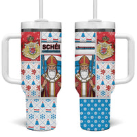 Luxembourg Christmas Tumbler With Handle Kleeschen With Xmas Patterns - Wonder Print Shop