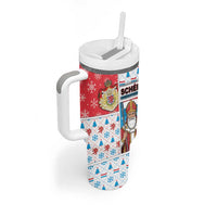 Luxembourg Christmas Tumbler With Handle Kleeschen With Xmas Patterns - Wonder Print Shop