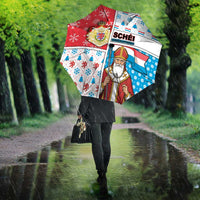 Luxembourg Christmas Umbrella Kleeschen With Xmas Patterns - Wonder Print Shop