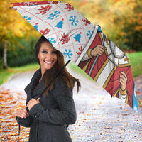Luxembourg Christmas Umbrella Kleeschen With Xmas Patterns - Wonder Print Shop